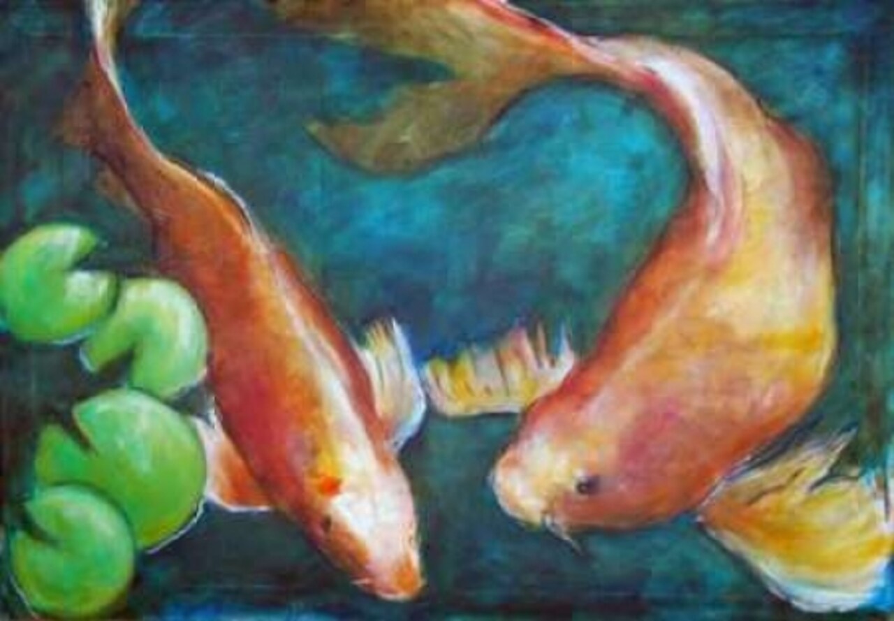 Two Red Fish Poster Print by Kate Hoffman - Item # VARPDXKHA1057